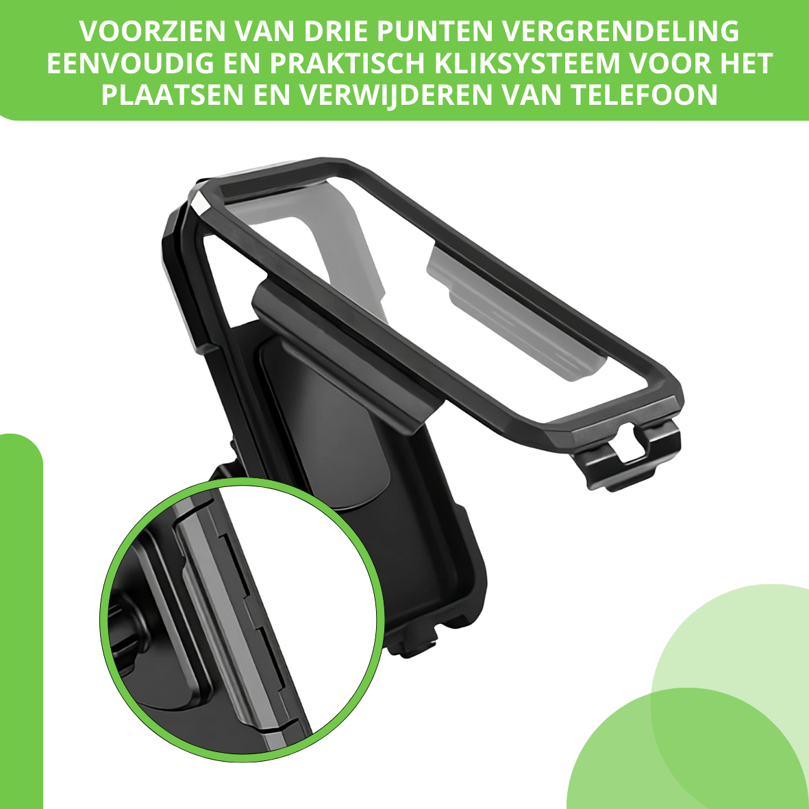 NOVTEC® Telefoonhouder Fiets- 360° graden draaibaar- Waterdicht- Fiets Scooter & Motor- GSM Houder -Anti Schok Laag -Zwart - 4 tot 7 inch